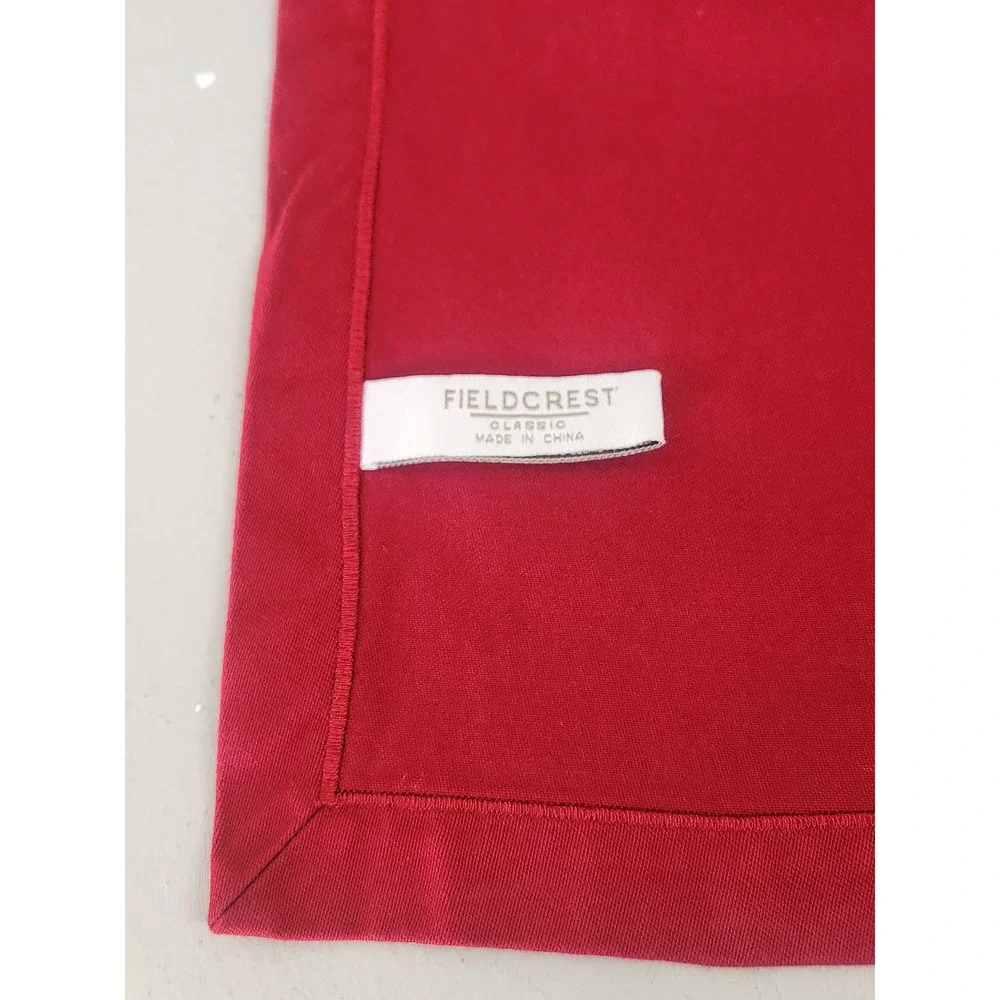 Fieldcrest Cloth Napkins Set of 4 18x18 Red 100% Cotton Classic Hem